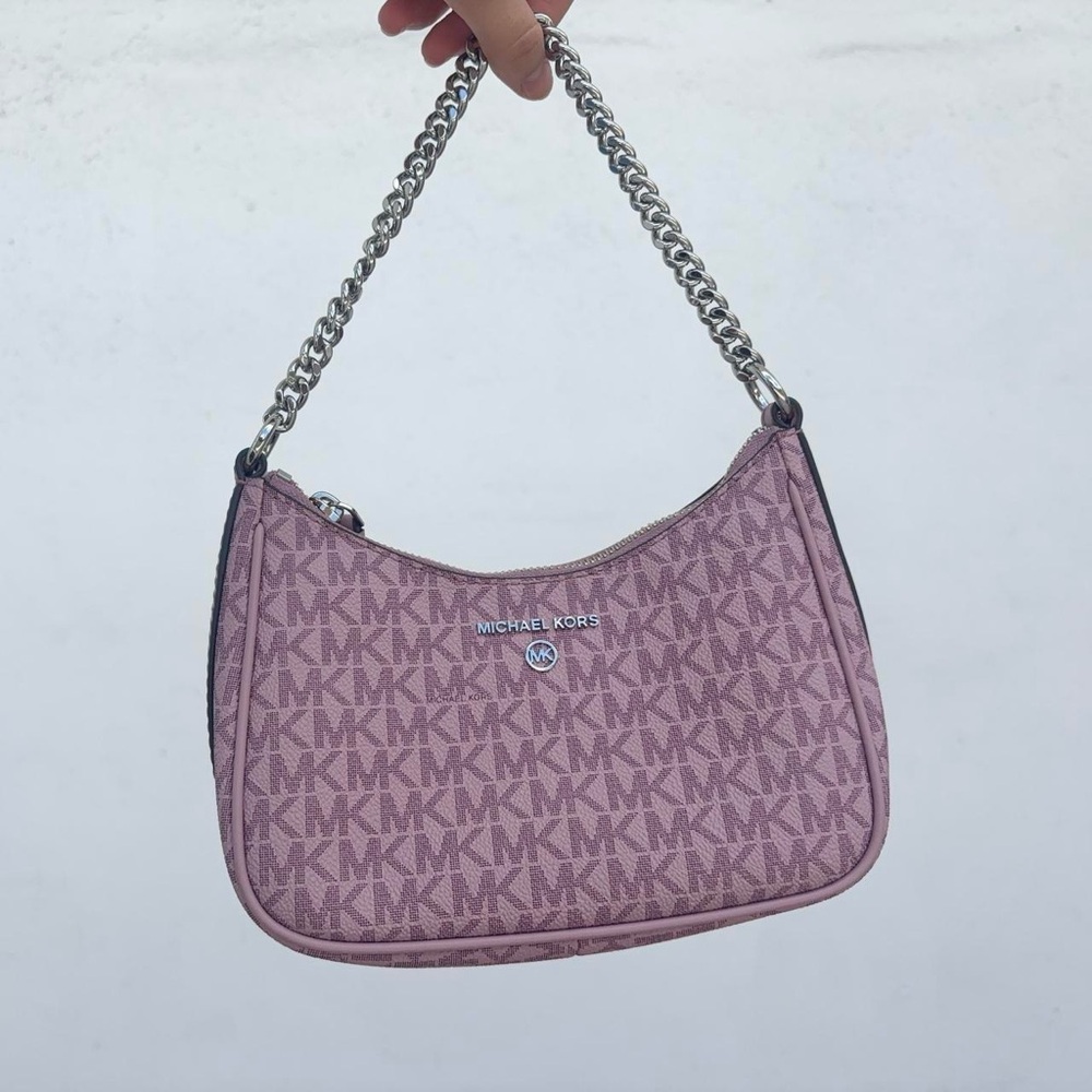 Michael Kors Jet Set Charm canvas mini shoulder bag in rosey pink